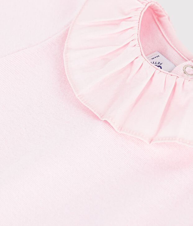 Babies' plain cotton body with a collar BARELY