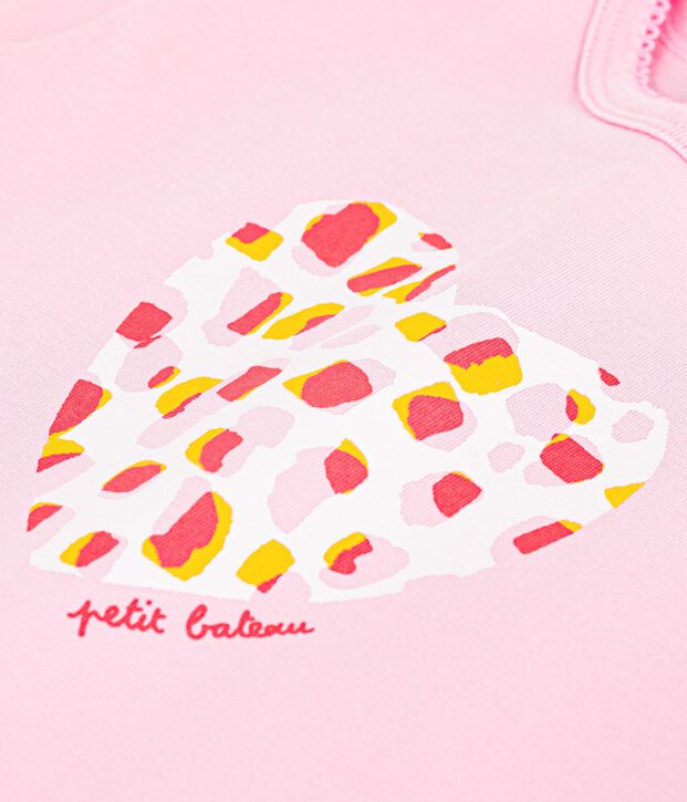 Babies' short-sleeved cotton T-shirt with a flower motif MARQUISE