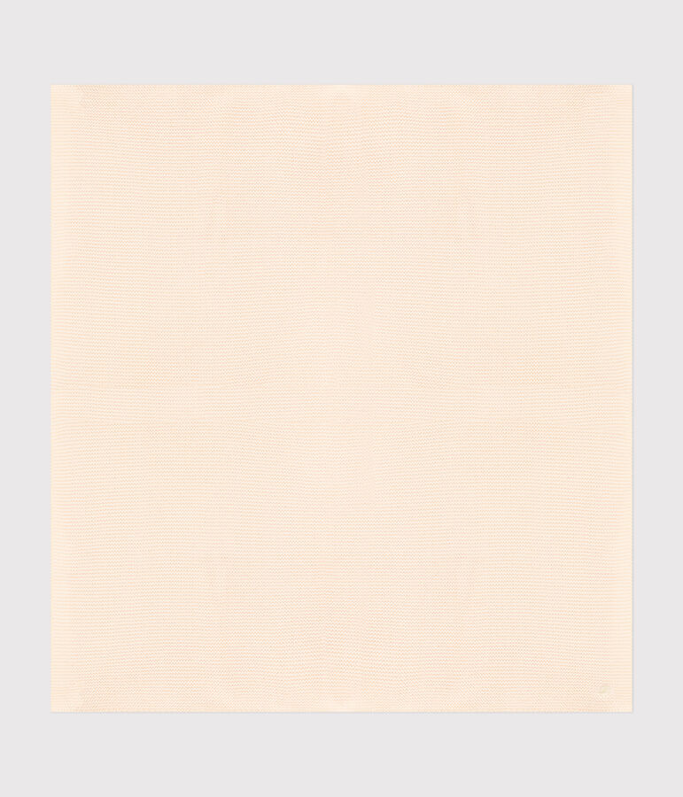 Knitted blanket. Ecru