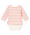 Baby girl's sailor striped body T-shirt MARSHMALLOW white/JOLI BRILLANT pink