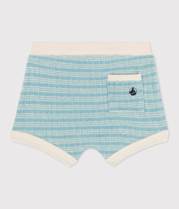 Babies' Stripy Terry Shorts green/ecru