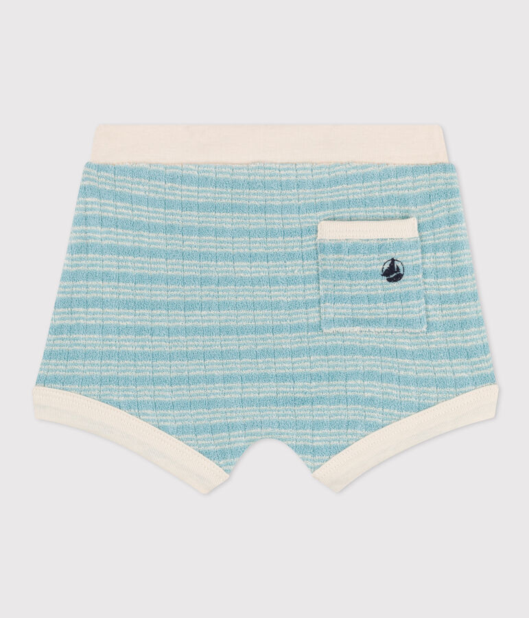 Babies' Stripy Terry Shorts green/ecru
