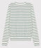 Women's Iconic Striped Cotton Cardigan MARSHMALLOW white/VALLEE green