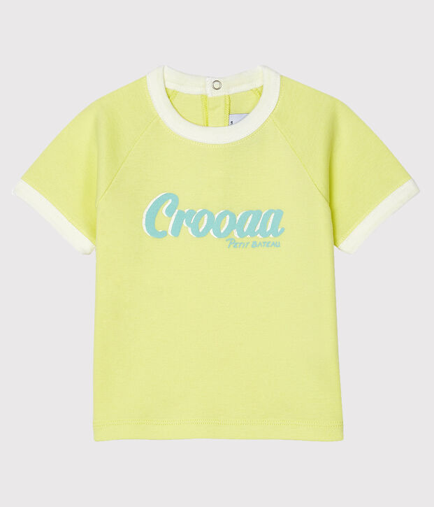Short-sleeved T-shirt for baby boys yellow
