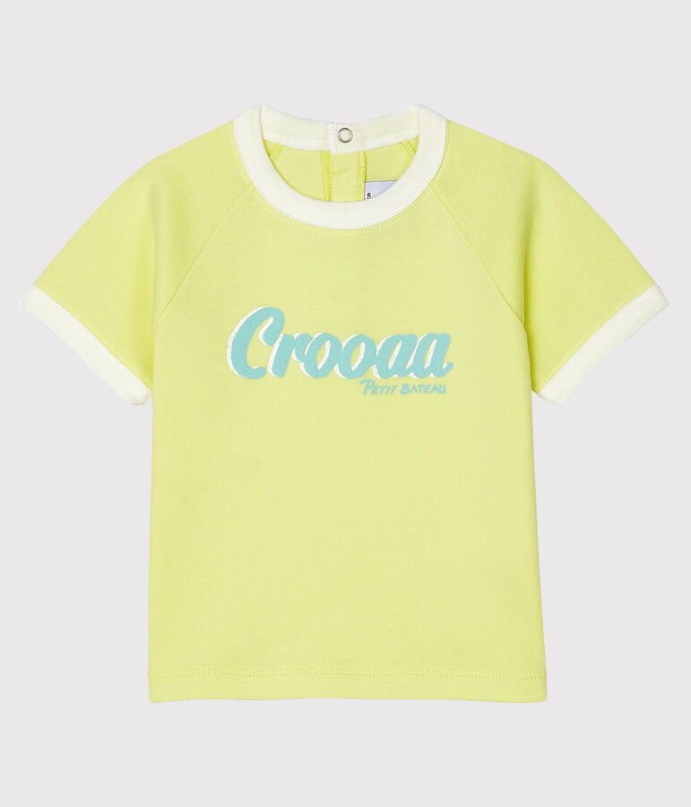 Short-sleeved T-shirt for baby boys yellow