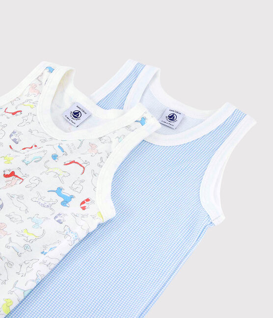 Boys' Animal Print Organic Cotton Vests - 2-Pack variante 1