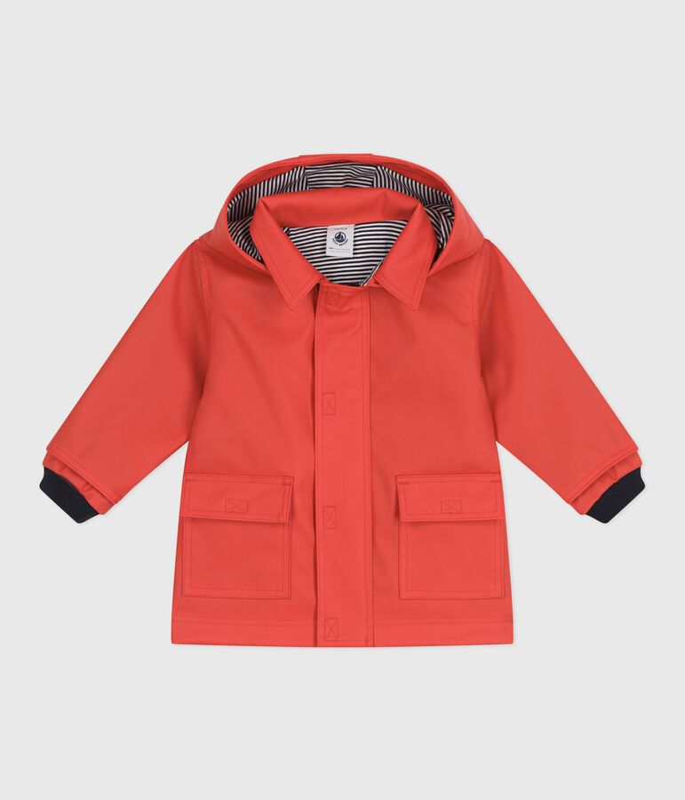 Babies' iconic raincoat in water-repellent fabric red