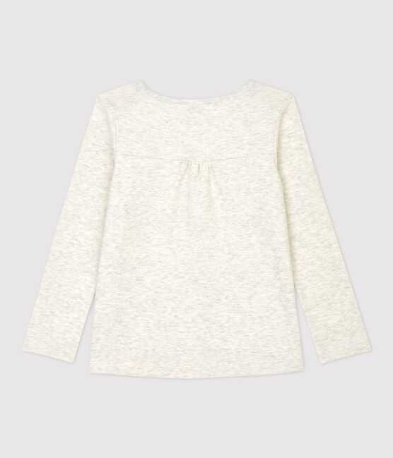 Girls' Long-Sleeved Cotton T-Shirt MONTELIMAR CHINE beige