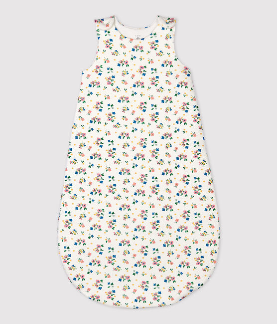 Babies' Floral Organic Cotton Sleeping Bag MARSHMALLOW white/MULTICO white
