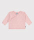 Babies' wool and cotton openwork knit wrapover top