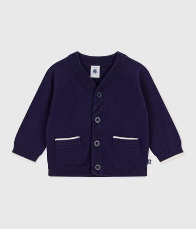 Solid-color cotton baby Cardigan with buttons