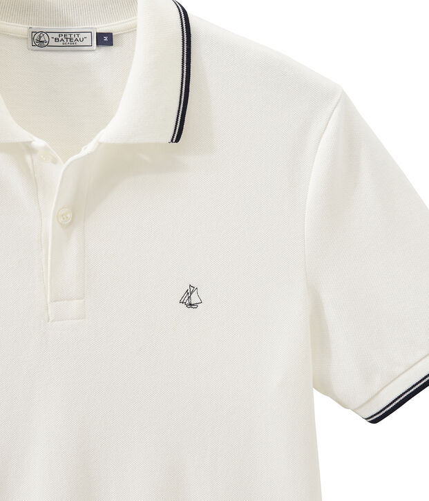 Men's short-sleeved polo shirt white