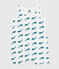 Babies' short whale print cotton jumpsuit MARSHMALLOW green/DRAGONFLY