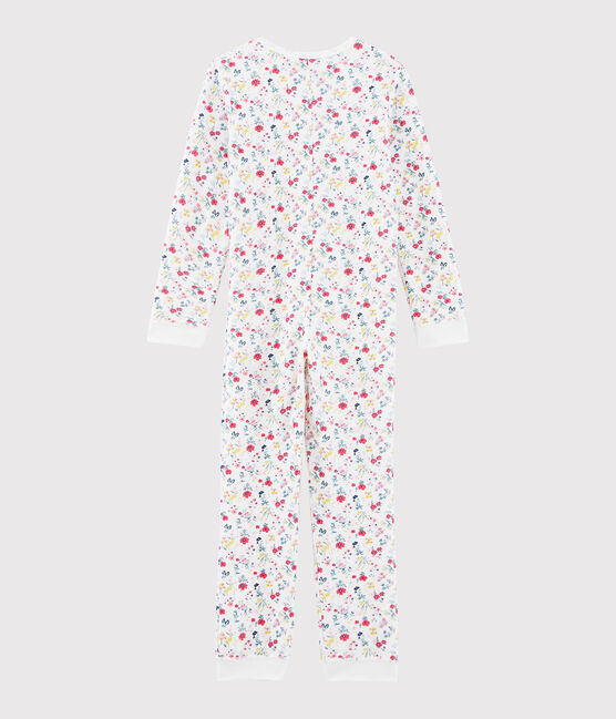 Girls' Jumpsuit in Brushed Terry Towelling MARSHMALLOW white/MULTICO white