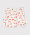 Boys' Fleece Pyjamas MARSHMALLOW white/BRANDY
