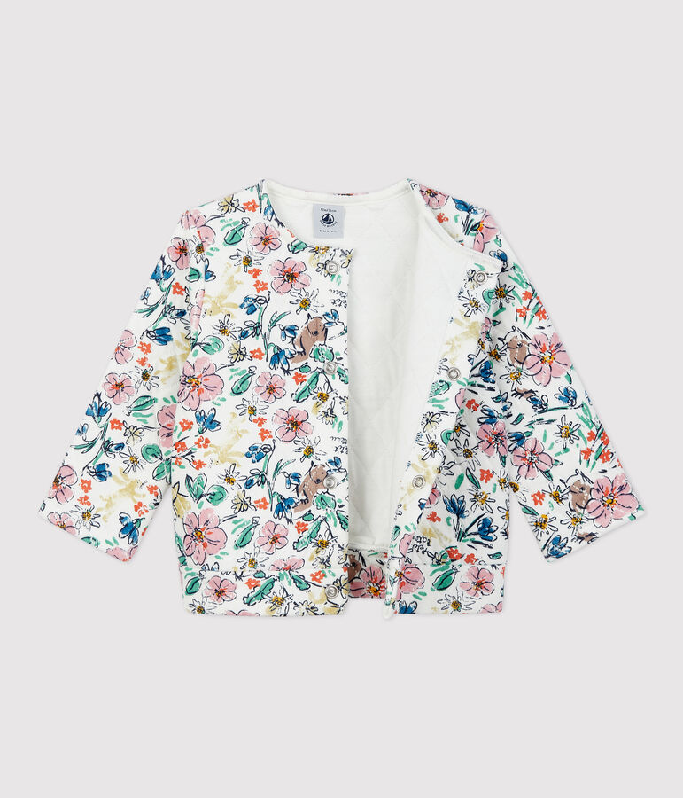 Babies' Quilted Cardigan white/multicolor