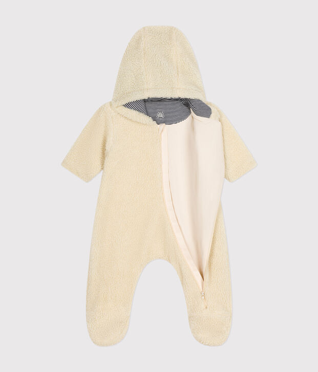 Babies' sherpa snowsuit Ecru