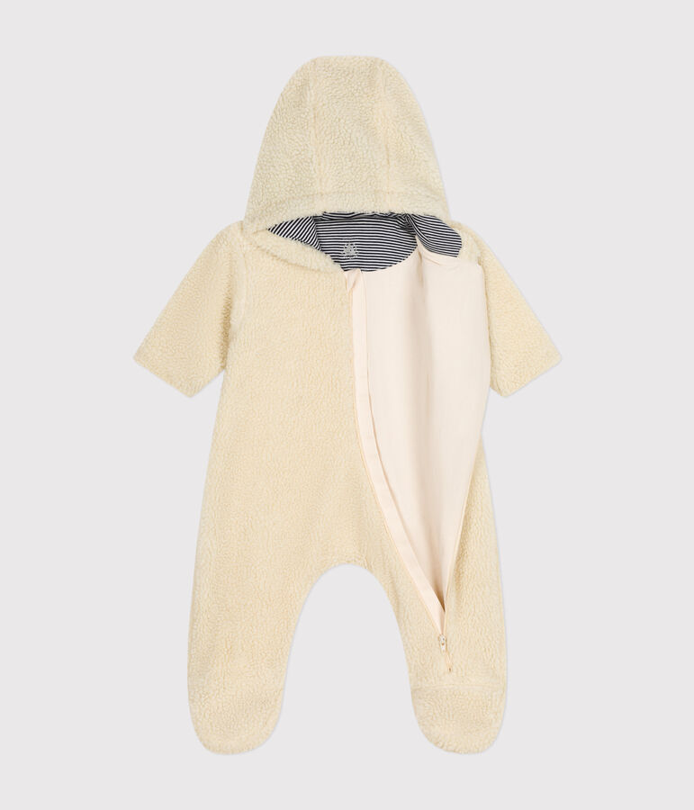 Babies' sherpa snowsuit Ecru