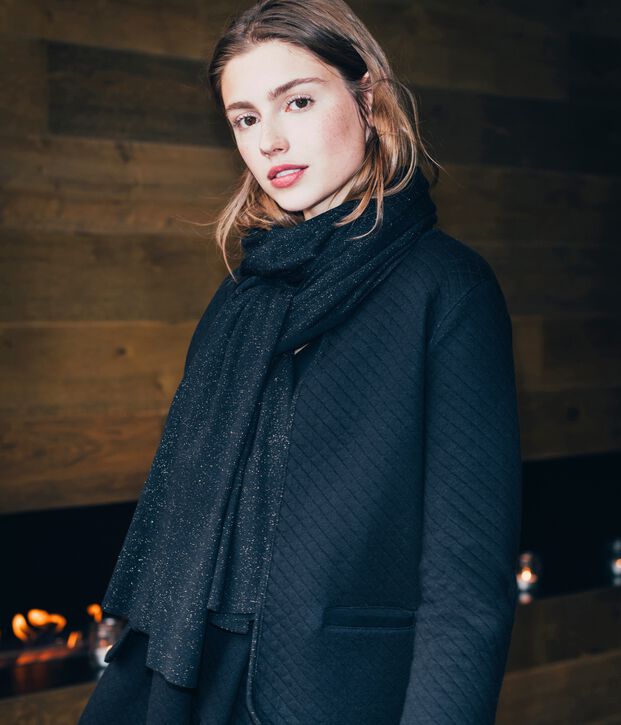 Women's Shiny Scarf black/yellow