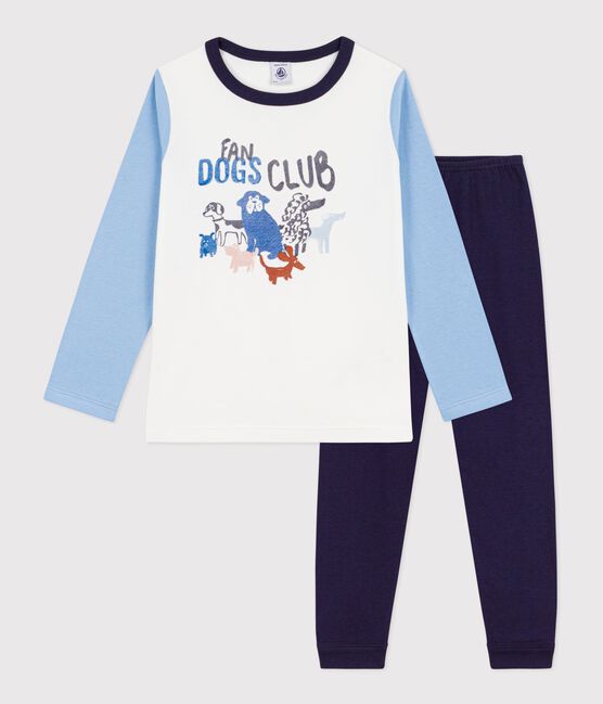 Children's dog design cotton pyjamas. SOIR blue/MULTICO