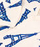 Babies' Cotton Paris Themed Pyjamas AVALANCHE white/MULTICO