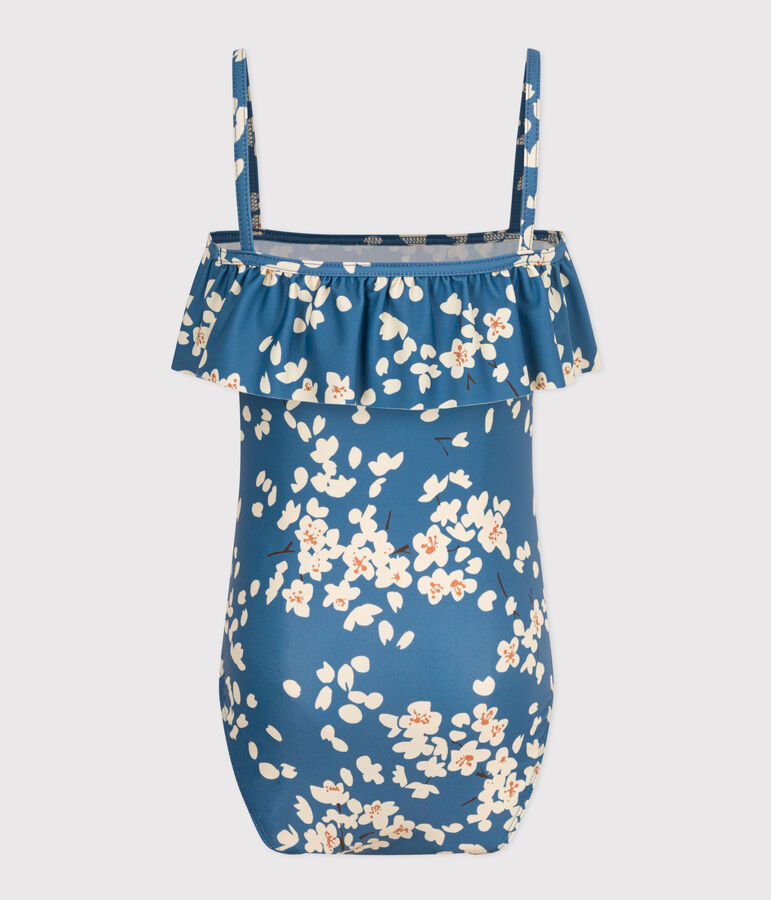 Girls' One-Piece Print Swimsuit BEACH blue/MULTICO