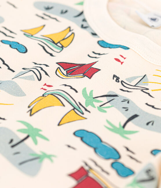 Boys' Short-Sleeved Patterned T-Shirt AVALANCHE white/MULTICO