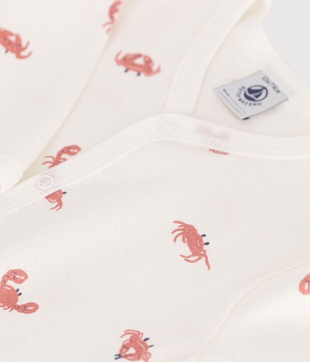 Babies' crab pattern cotton pyjamas white/multicolor