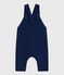 Babies' long dungarees in plain cotton MEDIEVAL blue
