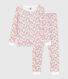 Children's pyjamas in cotton with a flower print and snug-fitting legs