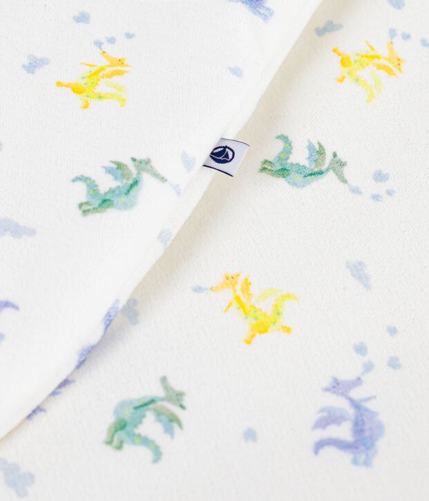 Babies' 3 TOG dragon print cotton sleeping bag white/multicolor