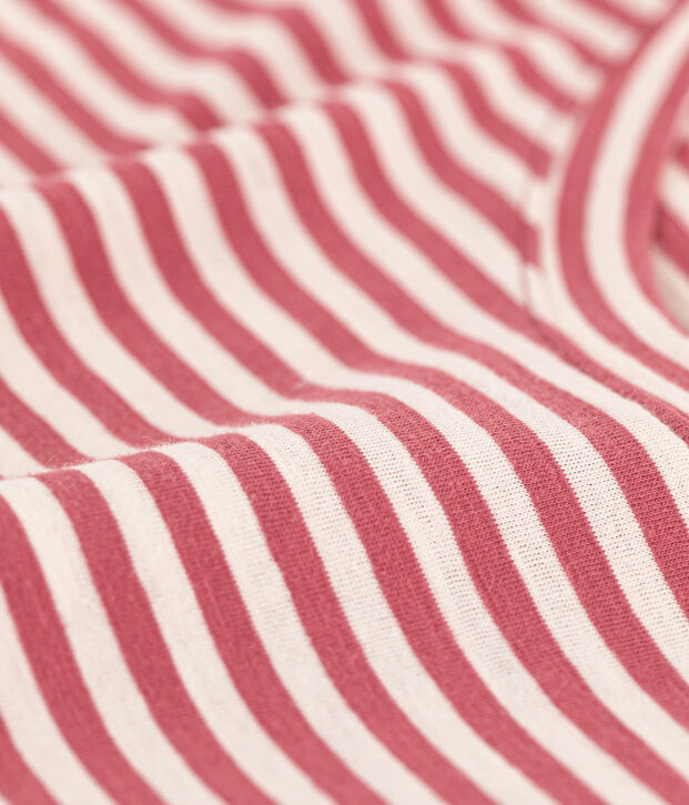 Women's Straight Round-Neck Cotton T-Shirt pink/ecru