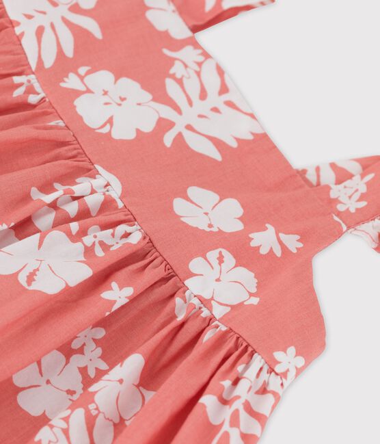 Babies' Poplin Hawaii Print Dress PAPAYE pink/MARSHMALLOW