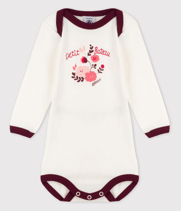 Baby Girls' Long-Sleeved Bodysuit red/white