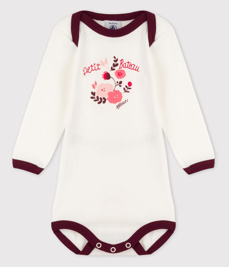 Baby Girls' Long-Sleeved Bodysuit red/white