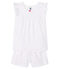 Girls' Pink Ribbed Short Pyjamas white/pink