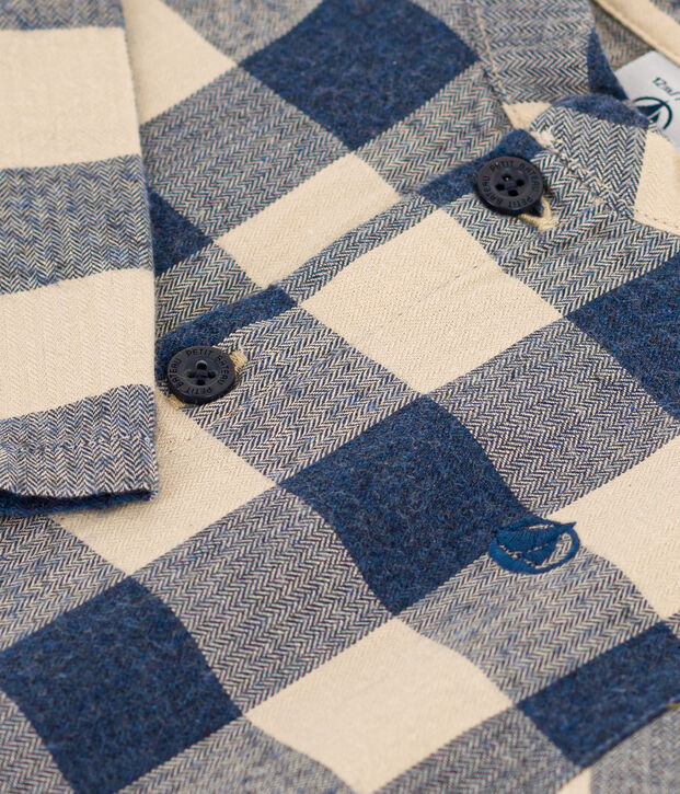 Babies' Checked Flannel Shirt blue/ecru