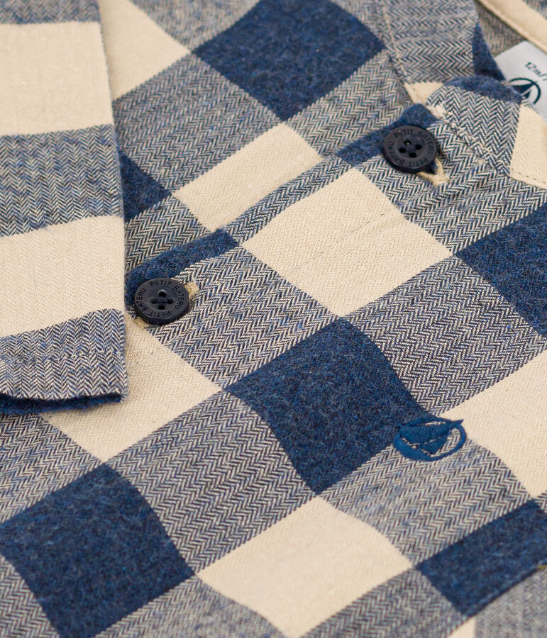 Babies' Checked Flannel Shirt blue/ecru