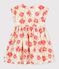 Children's short-sleeved floral cotton dress white/multicolor