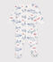 Babies' Paris themed cotton pyjamas MARSHMALLOW white/MULTICO white