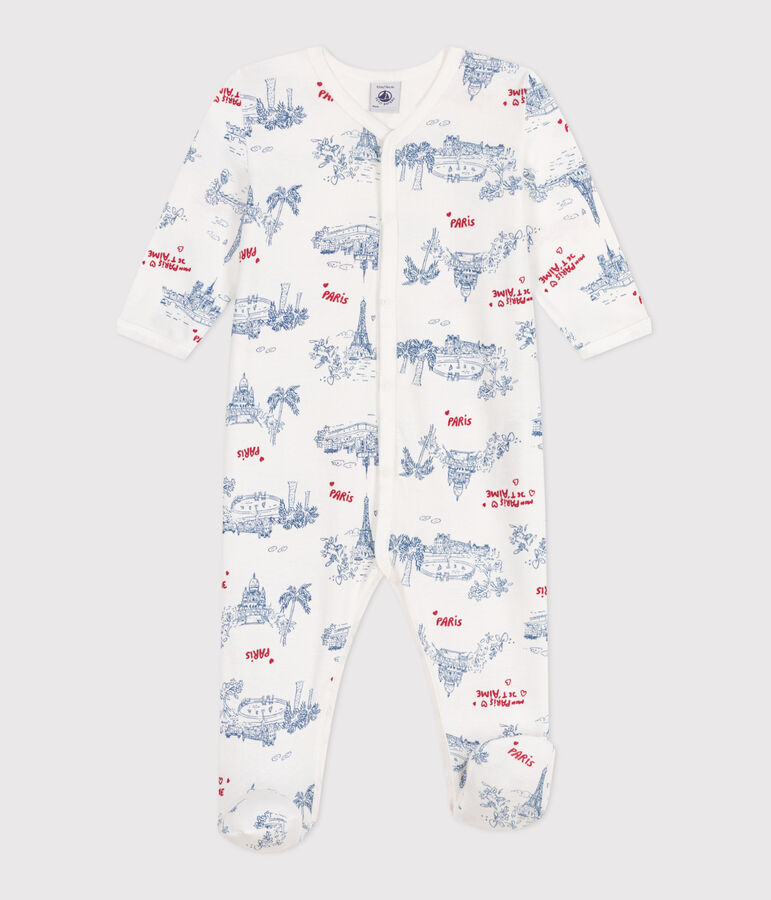 Babies' Paris themed cotton pyjamas white/multicolor