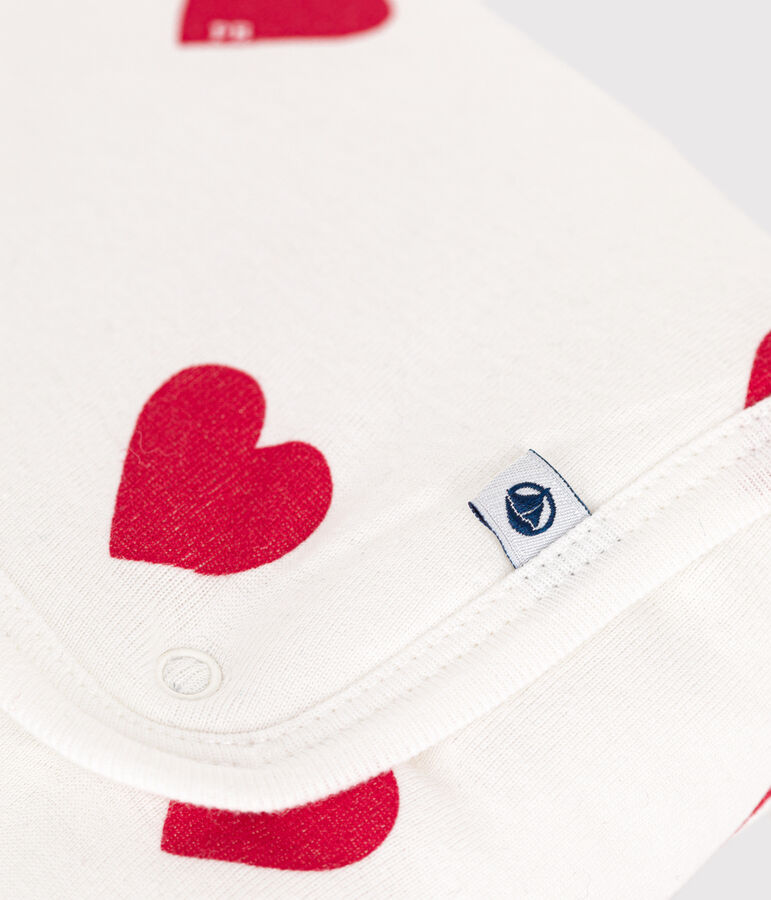 Babies' cotton changing mat white/red