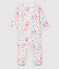 Baby Girls' Jungle Cotton Sleepsuit MARSHMALLOW white/MULTICO white