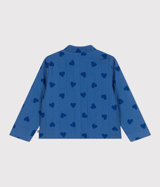 Children's heart-patterned cotton jacket ALASKA FONCE blue/MEDIEVAL