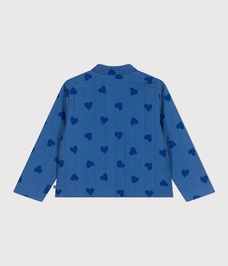 Children's heart-patterned cotton jacket blue/blue