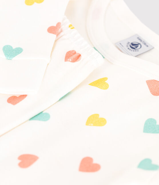 Very fitted children's pajamas in printed cotton MARSHMALLOW white/MULTICO white