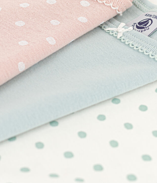 Girls' Spotted Cotton Strappy Vests - 3-Pack multicolor