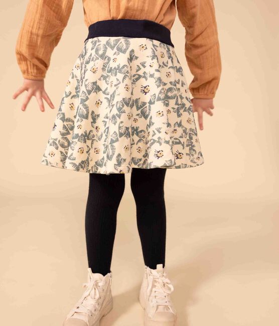 Girls' brushed fleece skirt AVALANCHE white/MULTICO