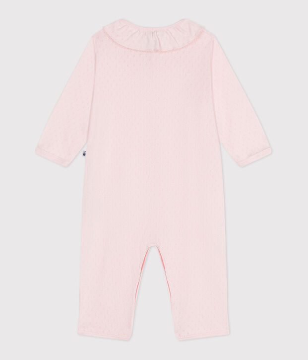 Babies' footless cotton pyjamas with a Peter Pan collar FLEUR