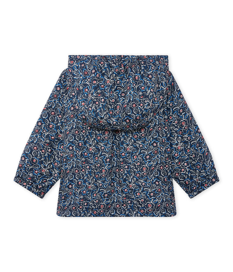 Baby girl's hooded print jacket blue/multicolor